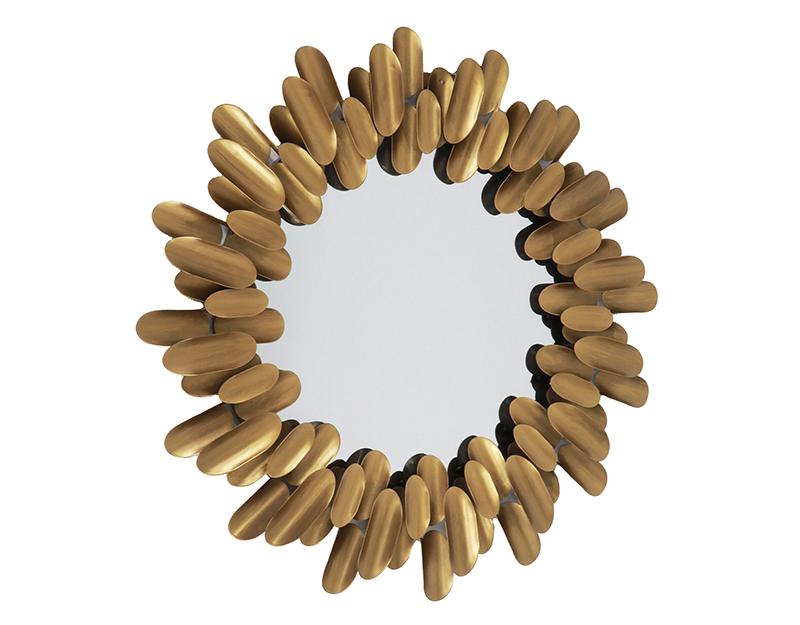 Photo n°2 du produit Miroir rond design métal doré 62.5cm-GR756C62-0