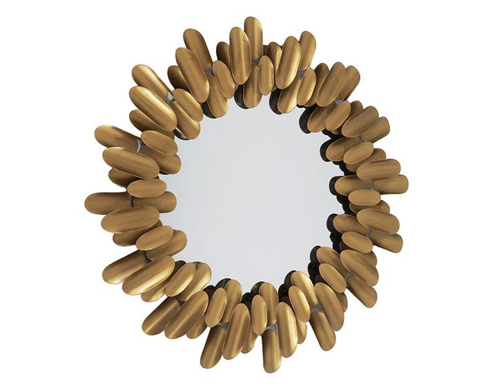 Photo n°2 du produit Miroir rond design métal doré 62.5cm-GR756C62-0
