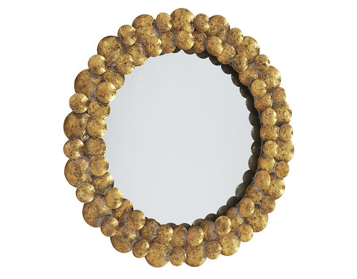 Photo n°2 du produit Miroir rond design métal doré 80cm-GR757C80-0