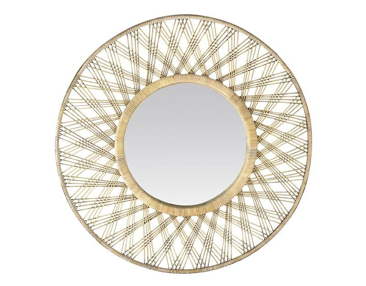 Photo n°1 du produit Miroir rond en bambou naturel 80m-GR562C80-0
