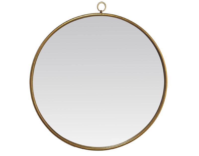 Photo n°1 du produit Miroir rond métal doré avec accroche 80x80cm-GR299C80-0