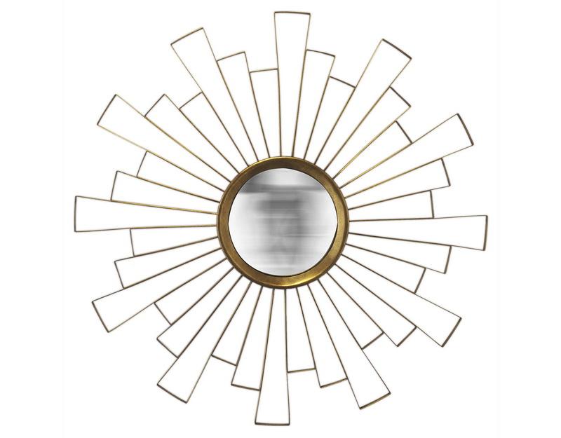 Photo n°1 du produit Miroir soleil convexe abstrait doré 90cm-GR211C90-0