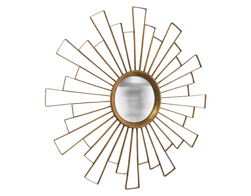 Photo n°2 du produit Miroir soleil convexe abstrait doré 90cm-GR211C90-0