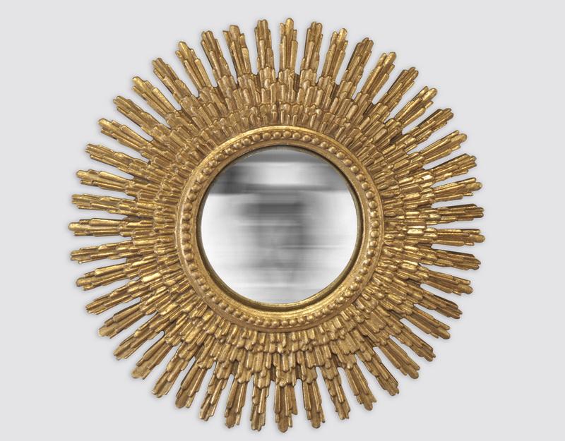 Photo n°1 du produit Miroir soleil convexe doré 12cm int et 30cm ext-GR183C30-0
