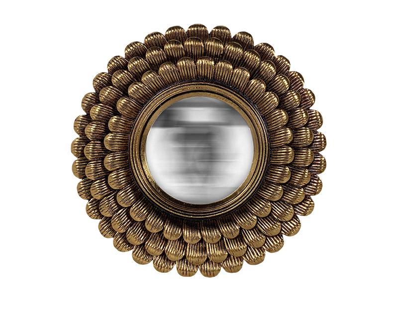 Photo n°1 du produit Miroir soleil convexe doré 20cm-GR215C20-0