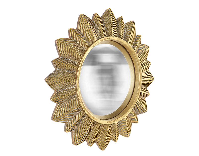 Photo n°2 du produit Miroir soleil convexe doré 23cm-GR328C23-0
