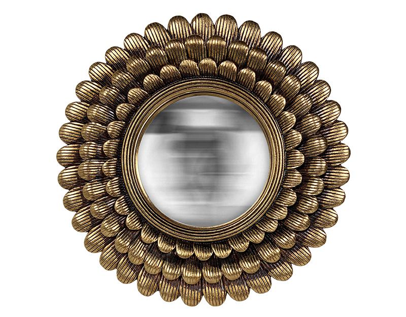 Photo n°1 du produit Miroir soleil convexe doré 28cm-GR215C28-0