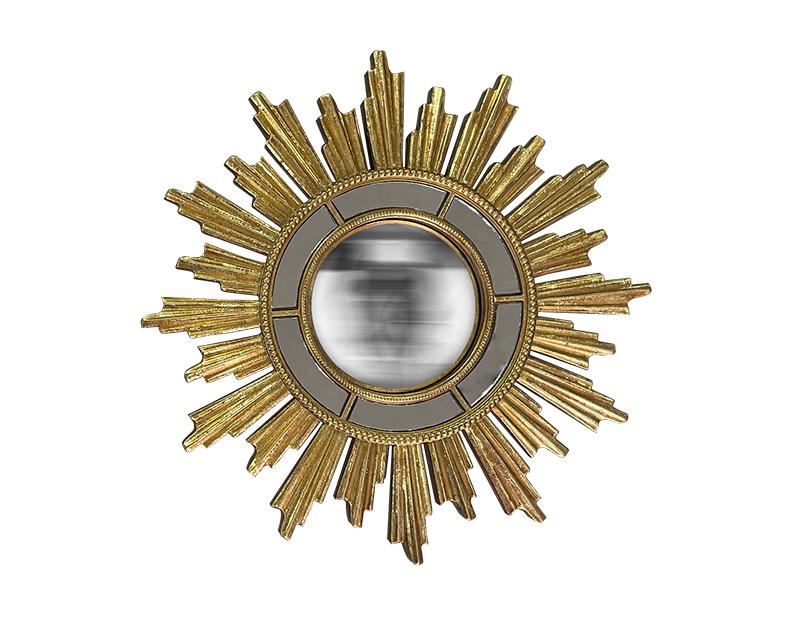 Photo n°1 du produit Miroir soleil convexe facettes doré 28.5cm-GR738C28-0