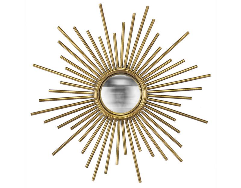 Photo n°1 du produit Miroir soleil convexe métal doré 45cm-GR209C45-0