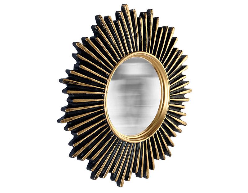 Photo n°2 du produit Miroir soleil convexe noir et doré 20cm-GR327C20-0