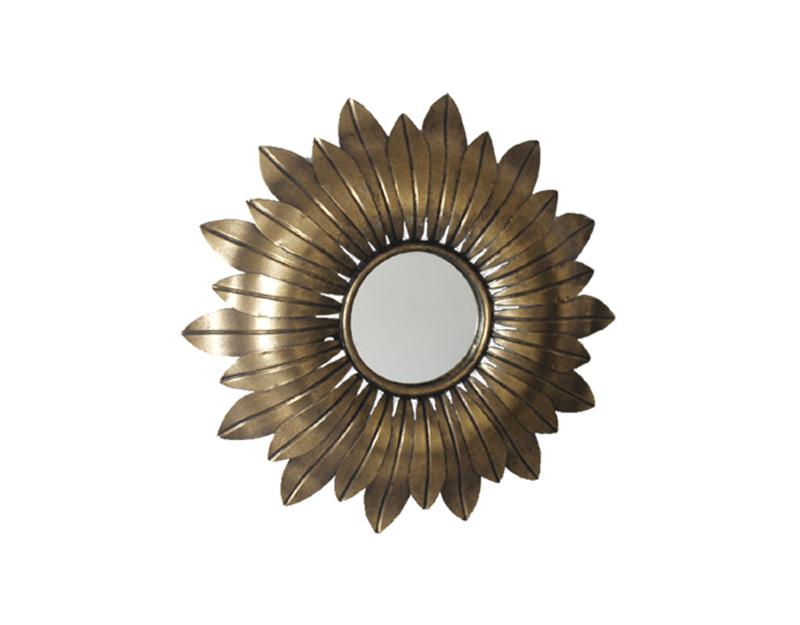 Photo n°1 du produit Miroir soleil métal doré 43,5cm-GR302C43-0