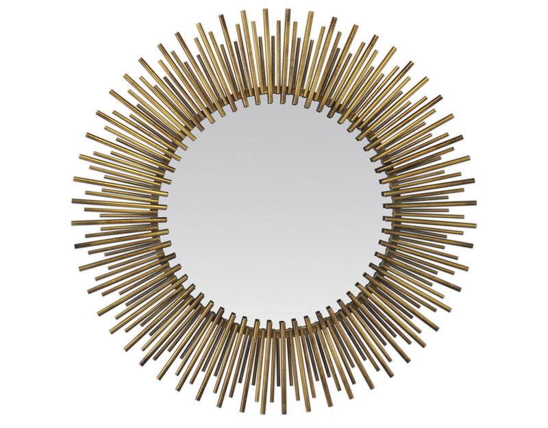 Photo n°1 du produit Miroir soleil métal doré 80cm-GR208C80-0