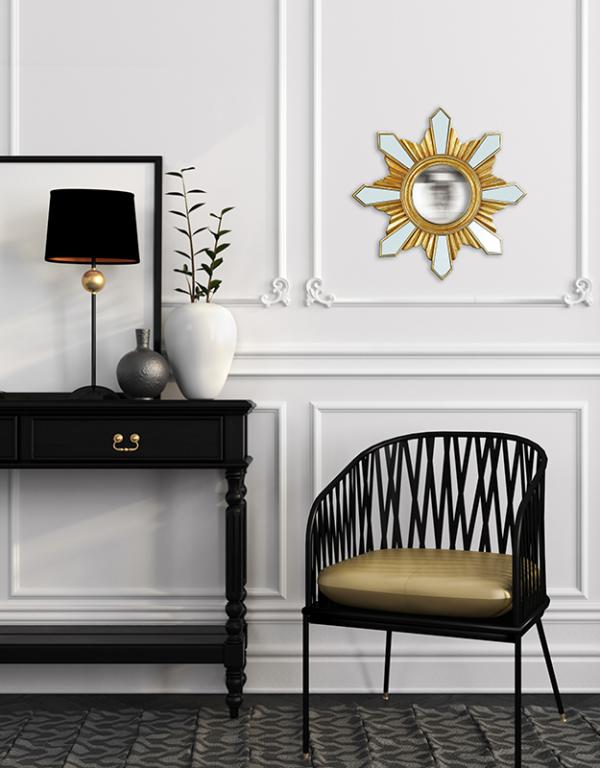 Photo n°2 du produit Miroir soleil rond convexe 35cm-GR331C35-0