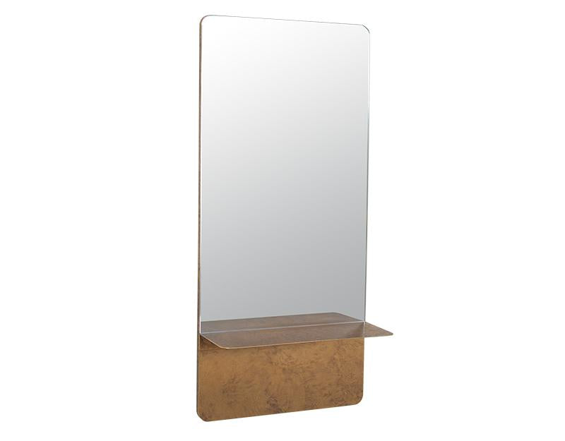 Photo n°1 du produit Miroir étagère métal doré 35x14x75cm-GP233OT75-0