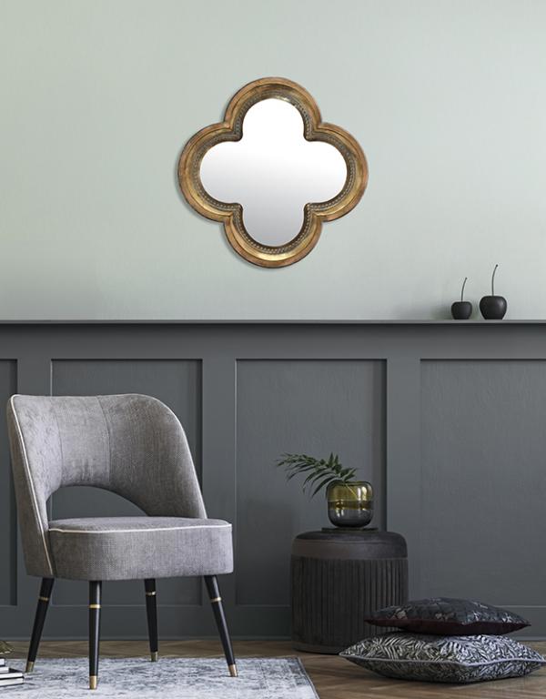 Photo n°2 du produit Miroir trèfle métal doré 66cm-GP246T66-0