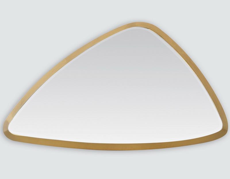 Photo n°1 du produit Miroir triangle arrondi doré 46x27x4cm-GB290T46-0