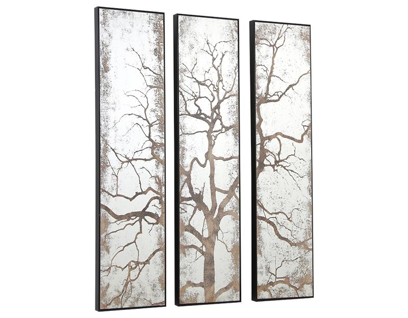 Photo n°2 du produit Miroir triptyque imprimé arbre 30x120cm-GP260TTT-0