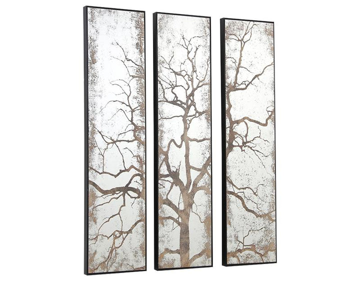 Photo n°2 du produit Miroir triptyque imprimé arbre 30x120cm-GP260TTT-0