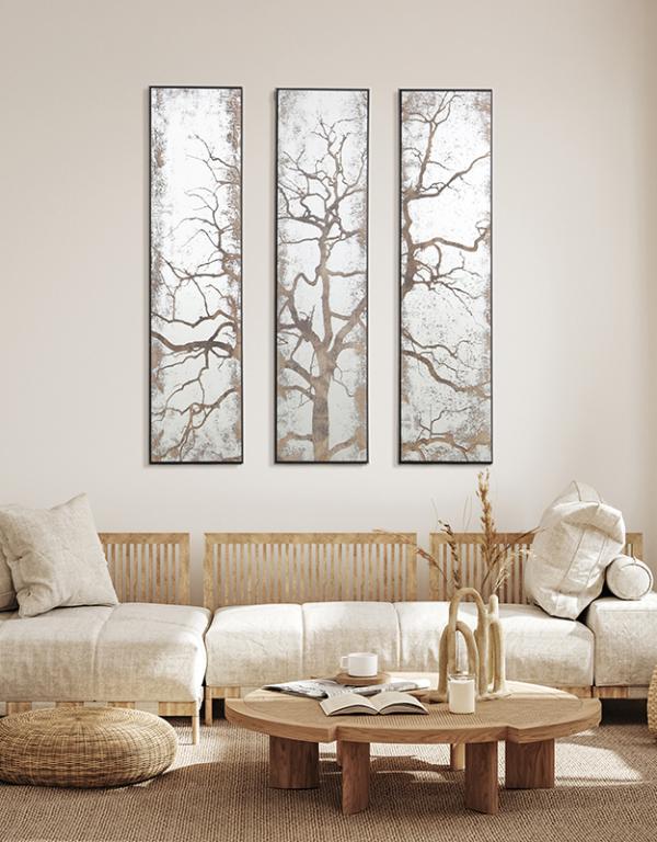 Photo n°3 du produit Miroir triptyque imprimé arbre 30x120cm-GP260TTT-0
