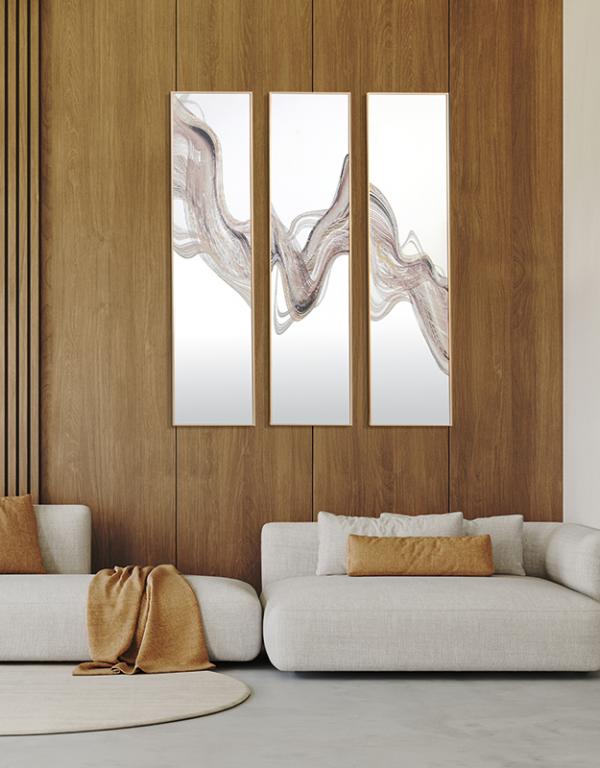 Photo n°3 du produit Miroir triptyque imprimé design 30x120cm-GP261TTT-0