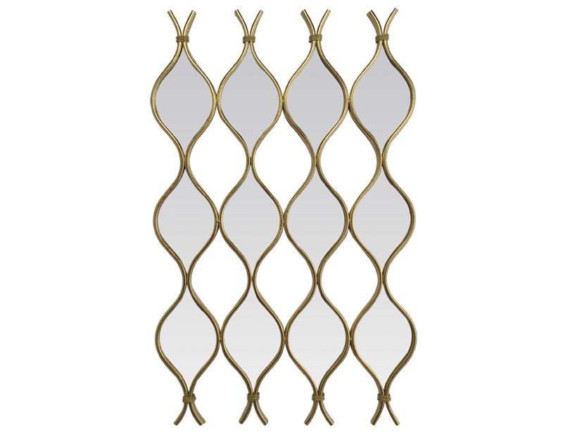 Photo n°1 du produit Miroir zig zag en 4 parties métal doré 96,5x62cm-GP270T96-0