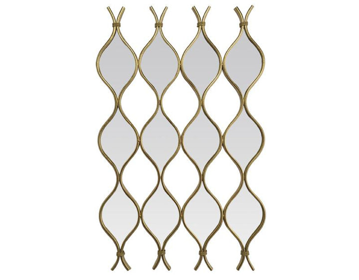 Photo n°1 du produit Miroir zig zag en 4 parties métal doré 96,5x62cm-GP270T96-0