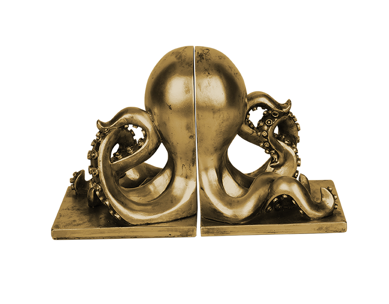 Photo n°1 du produit Serre livres pieuvre noir doré 25x11x15cm-SL215TTT-0