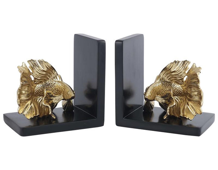 Photo n°1 du produit Serre livres poisson noir et doré 25.8x8.5x12.7cm-SL221TTT-0