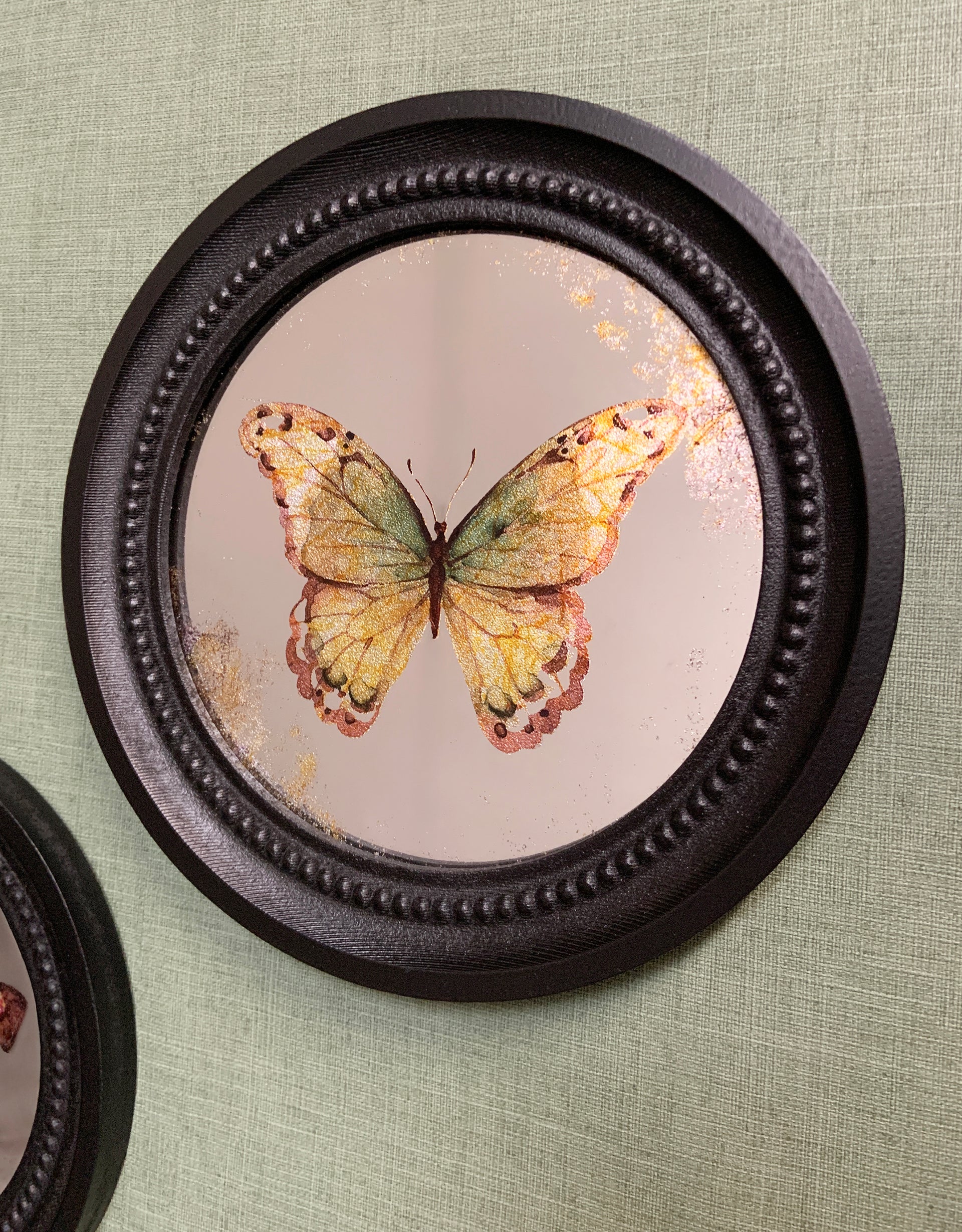 Déco murale encadrée papillon noir 27cm