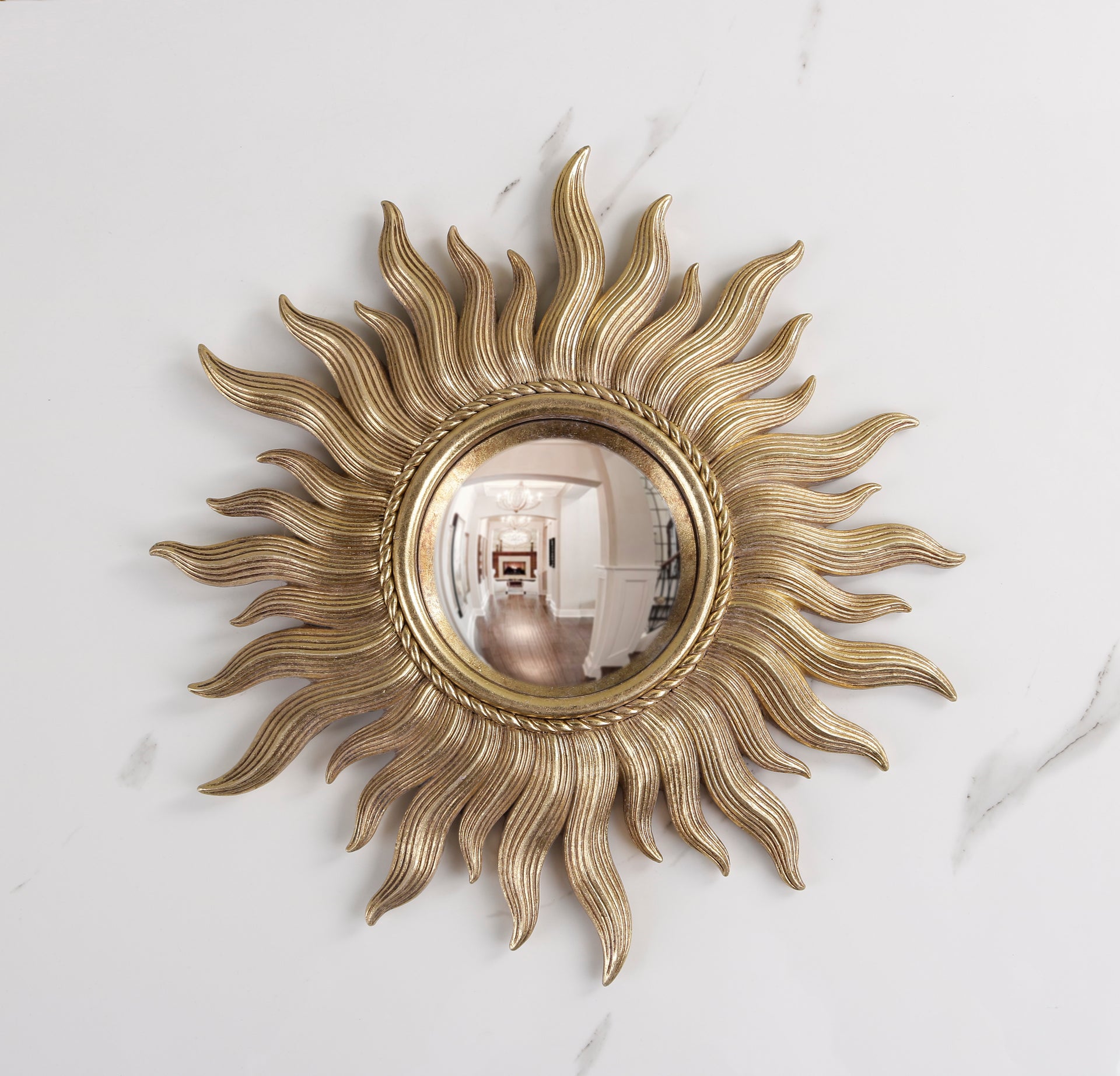 Miroir convexe soleil doré 26cm