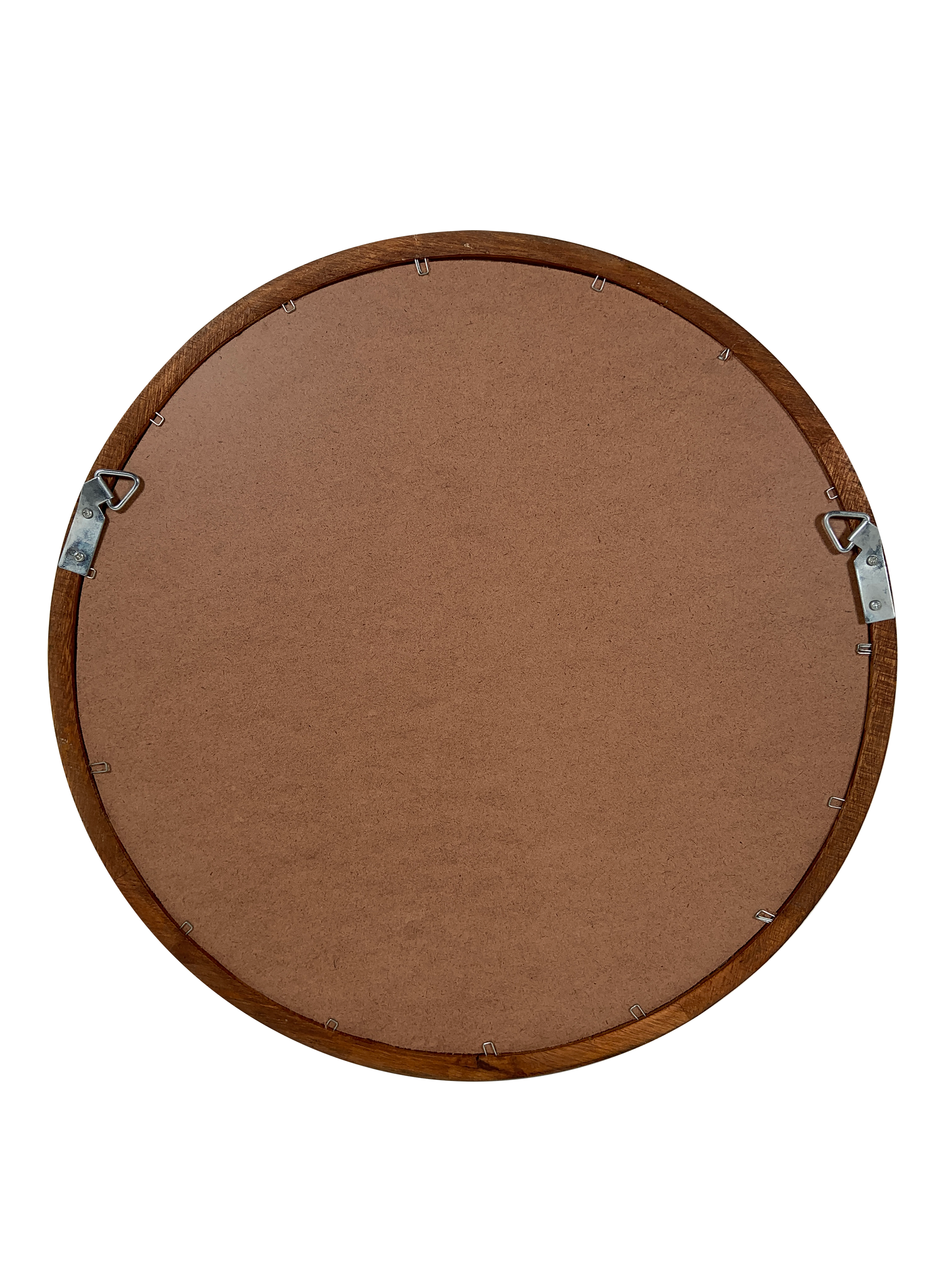 Miroir rond bois brun 42.5cm