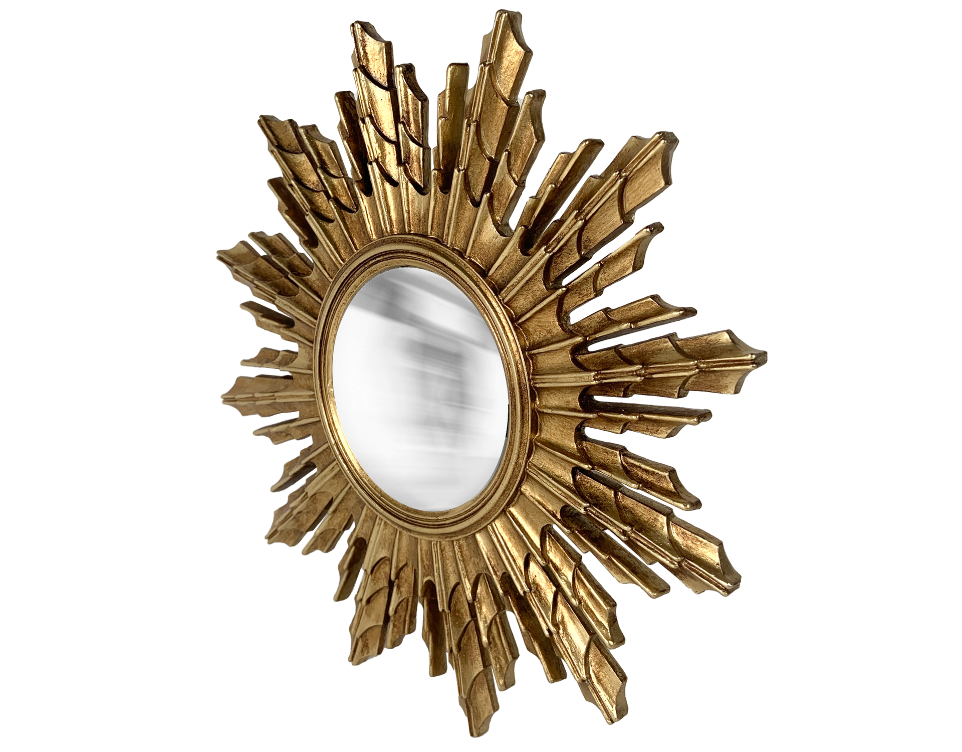 Miroir soleil convexe doré 31.3cm