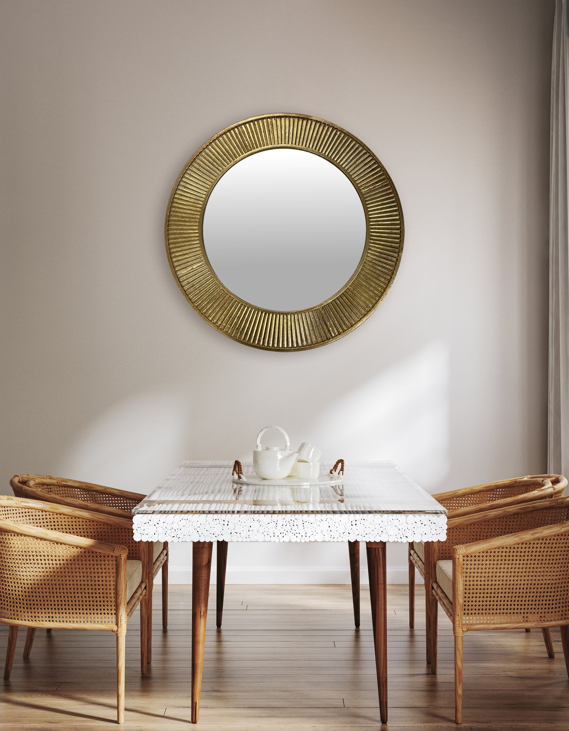 Miroir métal doré 80cm