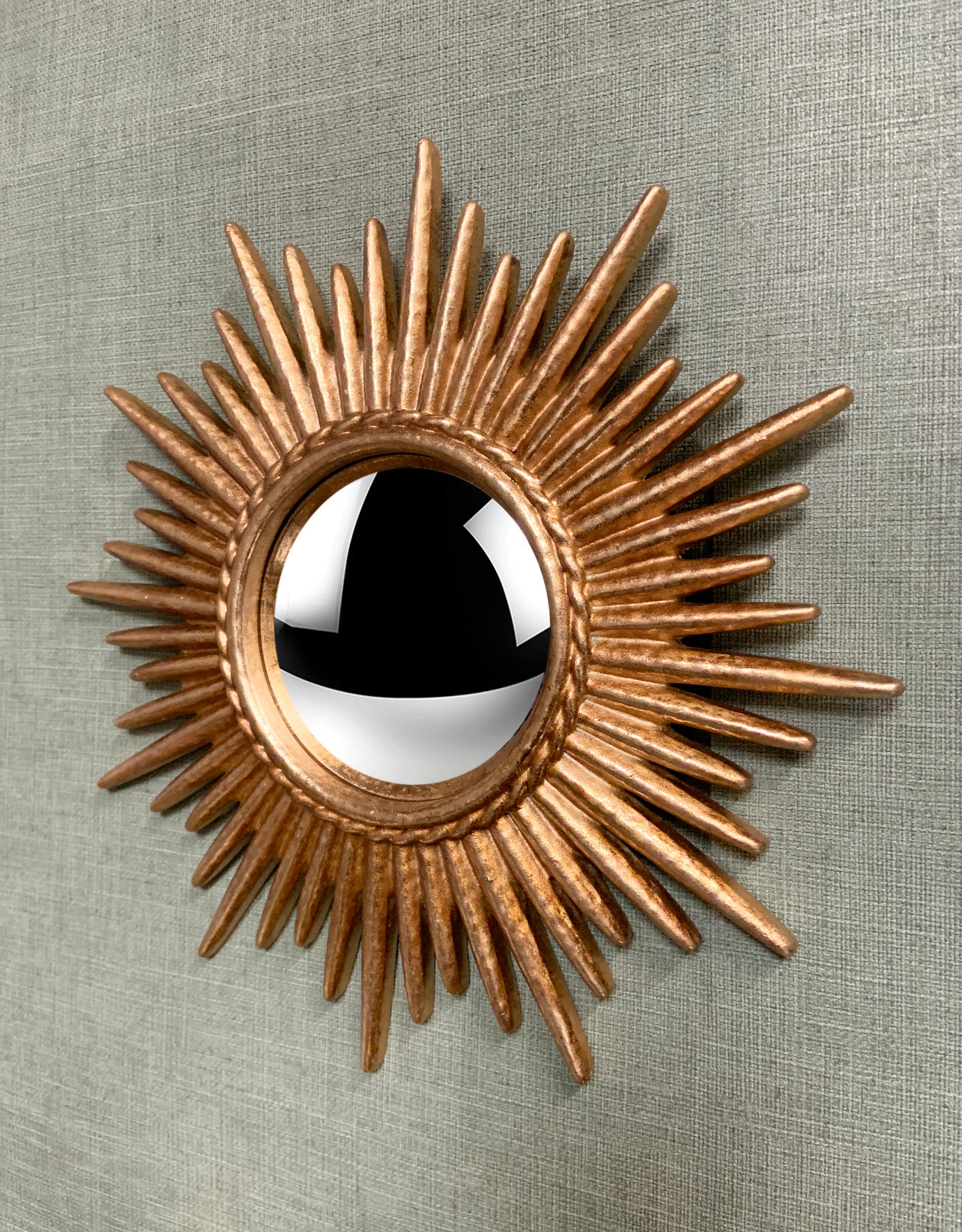 Miroir convexe doré soleil 26cm