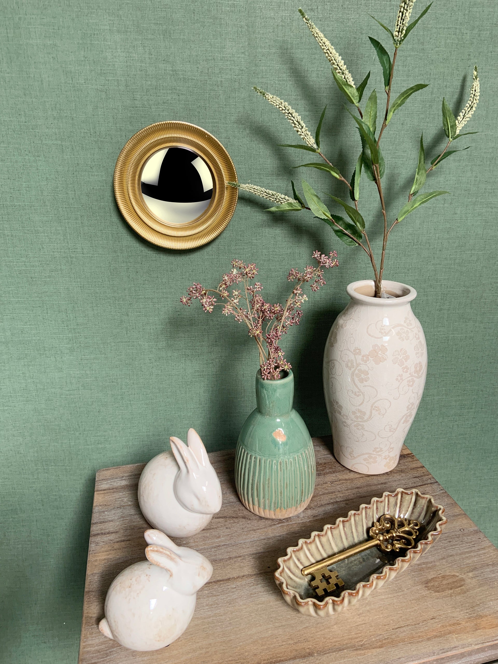 Miroir convexe doré 18.7cm