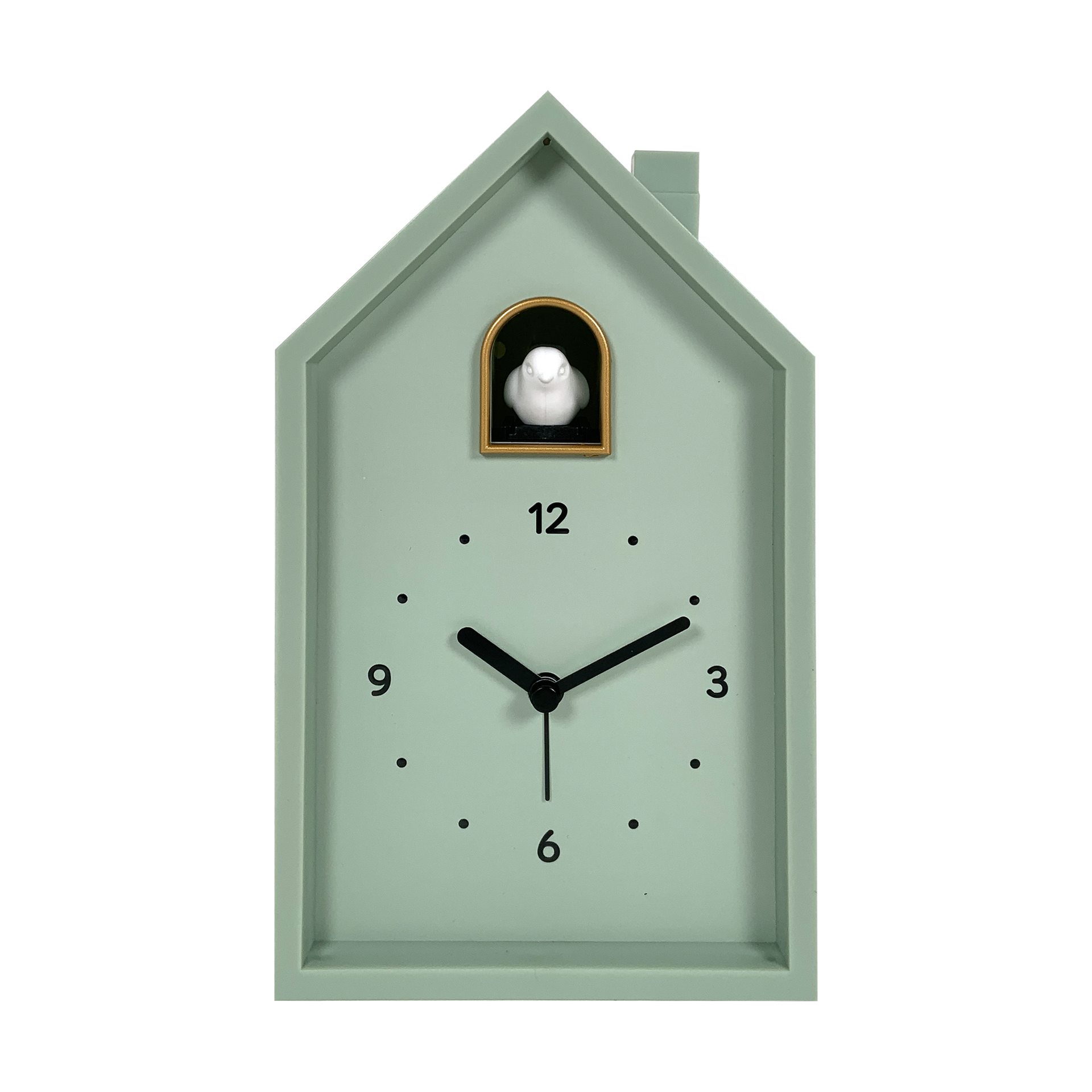 Réveil coucou maison vert 12.5x6.5x21.5cm