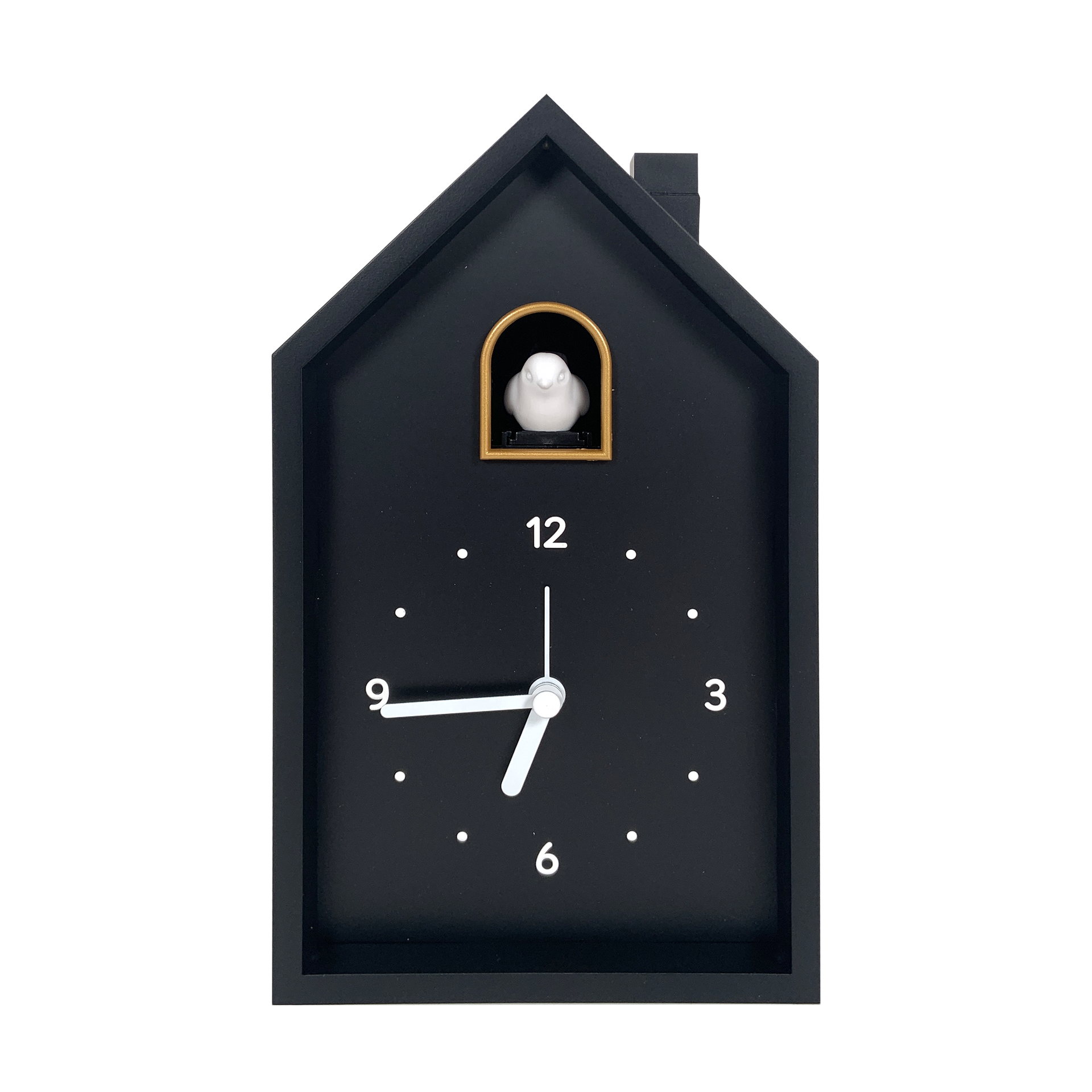 Réveil coucou maison noir 12.5x6.5x21.5cm