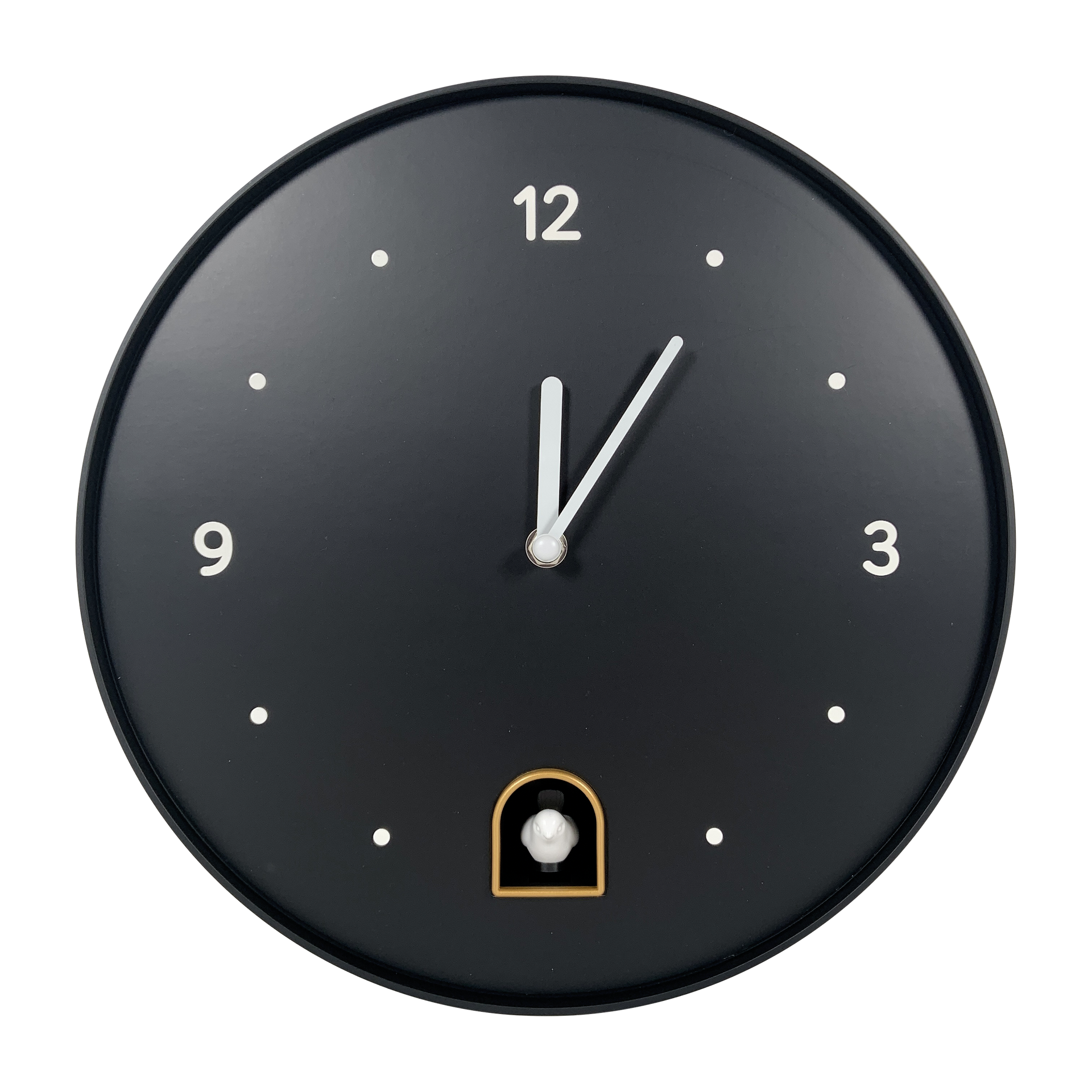 Horloge coucou rond noir 30cm