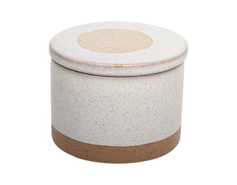 Photo n°1 du produit Boite céramique blanc écru 12.2x9.5cm-639BBTE-0