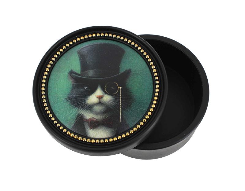 Photo n°1 du produit Boite noir et doré chat aristo 12x7.5cm-843BTE-0