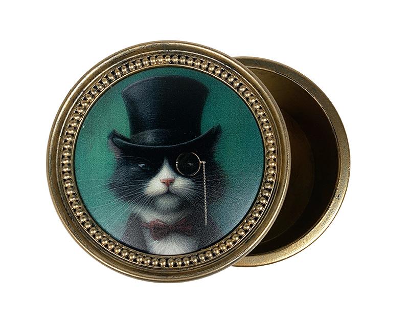 Photo n°1 du produit Boite noir et doré chat aristo 12x7.5cm-843BTE-0