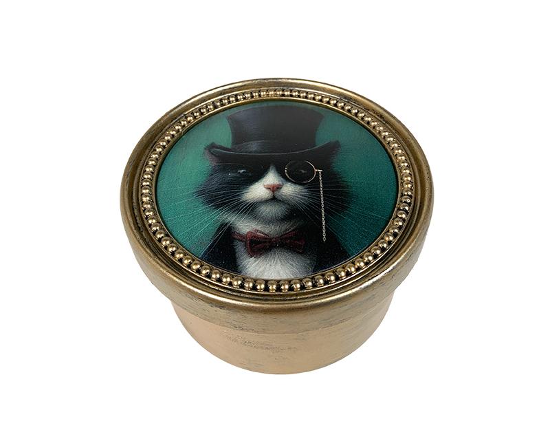 Photo n°2 du produit Boite noir et doré chat aristo 12x7.5cm-843BTE-0