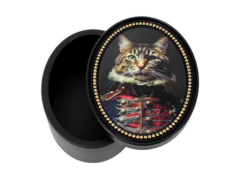Photo n°1 du produit Boite noir et doré major chat 16x12x7cm-841BTE-0