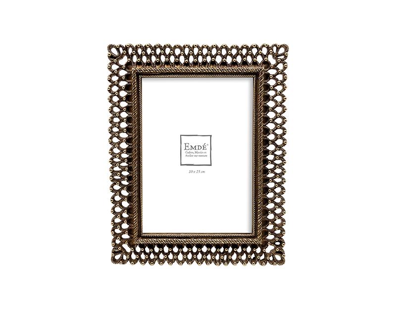 Photo n°1 du produit Cadre mailles doré vieilli 10x15cm-129T15-0