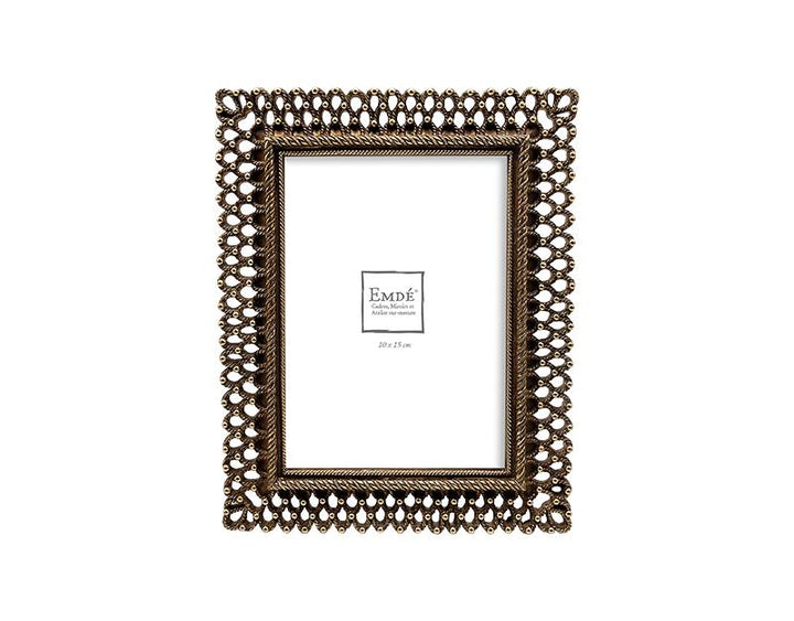 Photo n°1 du produit Cadre mailles doré vieilli 10x15cm-129T15-0