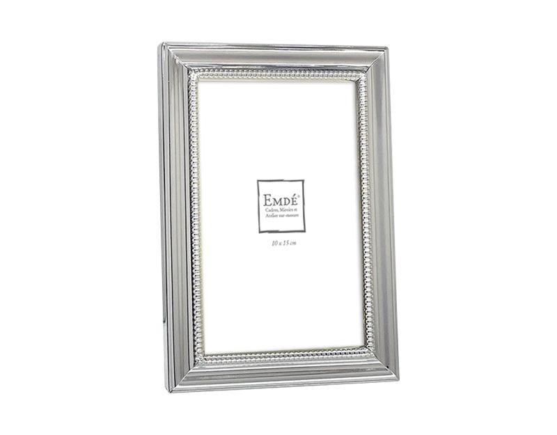 Photo n°1 du produit Cadre métal argent perles 10x15cm-404T15-0