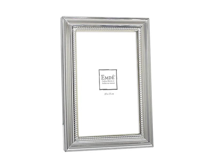 Photo n°1 du produit Cadre métal argent perles 10x15cm-404T15-0