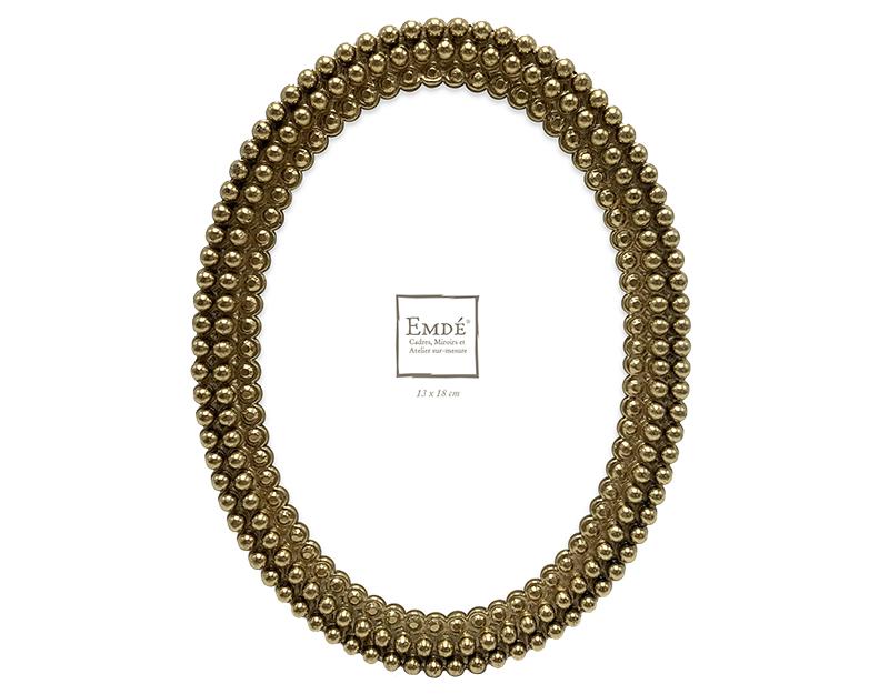 Photo n°1 du produit Cadre ovale doré perles 13x18cm-460T18-0