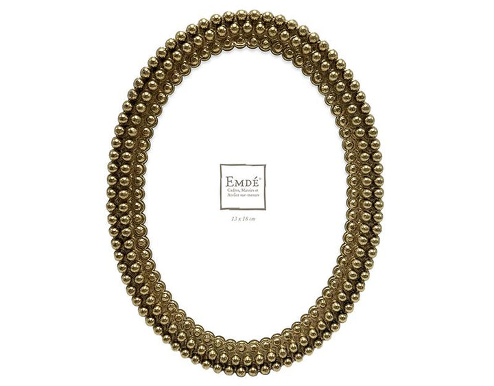 Photo n°1 du produit Cadre ovale doré perles 13x18cm-460T18-0