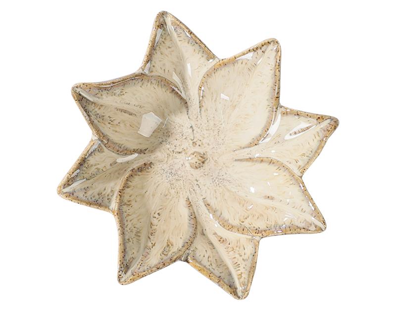 Photo n°1 du produit Coupelle céramique fleur beige 10x10x4cm-631C10-0